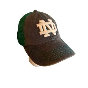 Notre Dame Fighting Irish Top Of The World Adjustable Mesh Back Hat Green/Gray